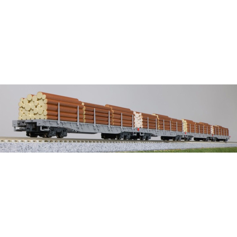 RhB Rw Bogie Stake Wagon Set (4) w/Timber Load VI