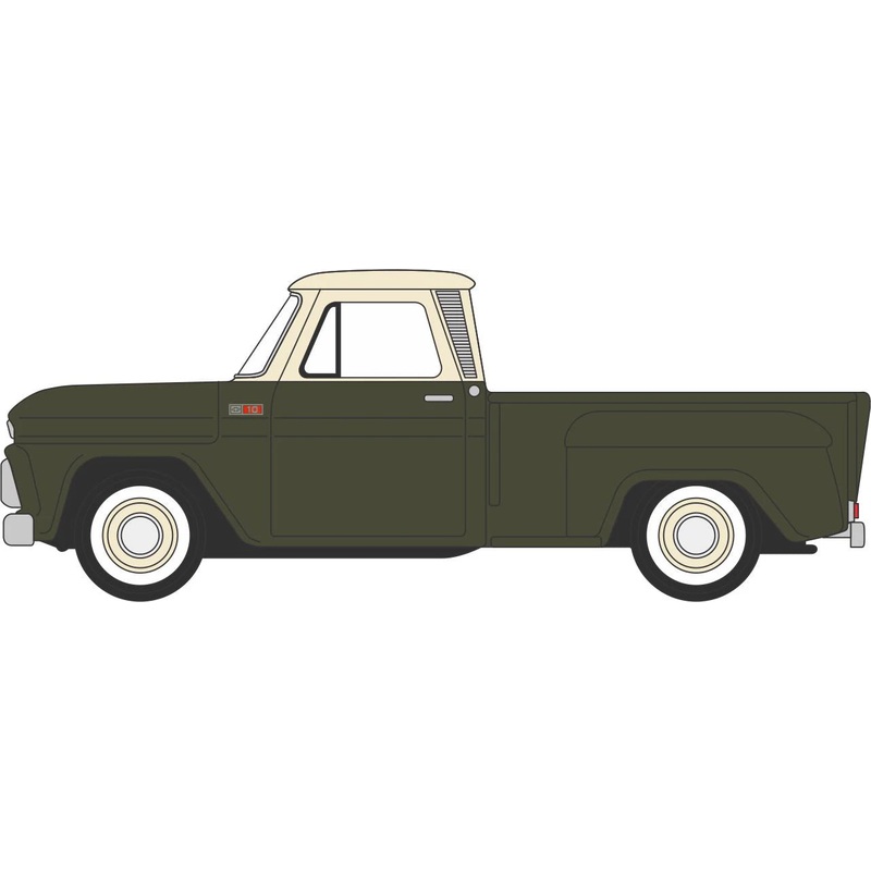 1965 Chevrolet Stepside Pickup Dark Green/Ivory
