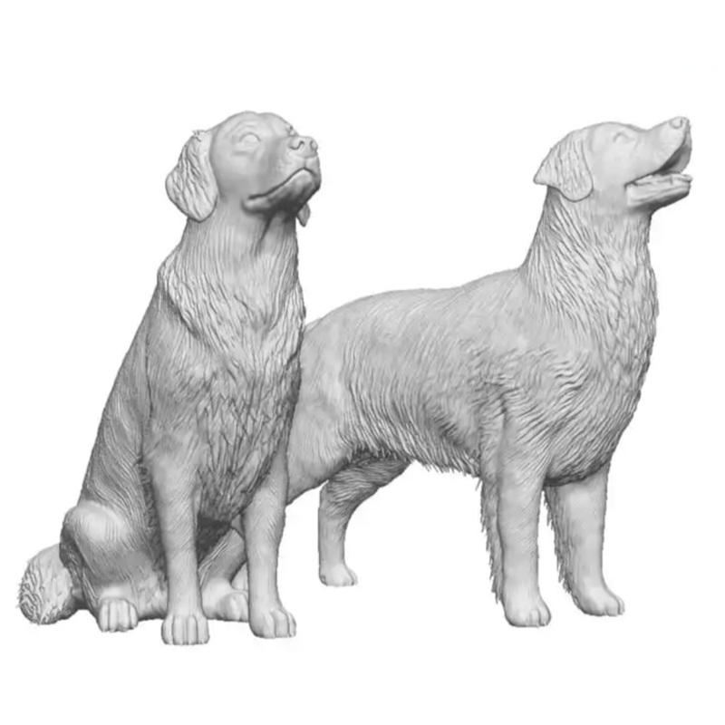 N Gauge – Pets, Wildlife & Livestock – Golden Retrievers x2