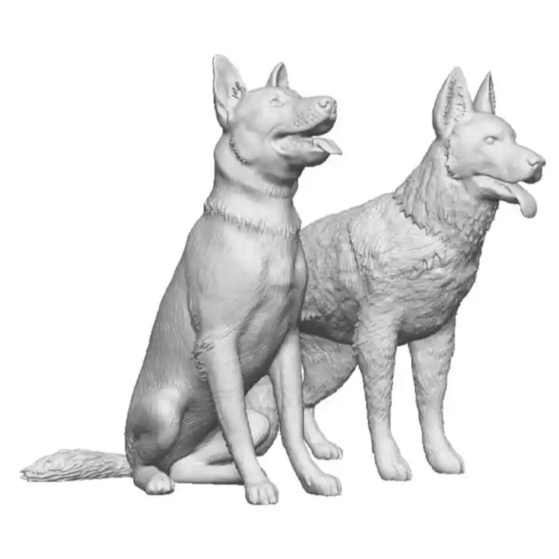 O Gauge – Pets, Wildlife & Livestock – German Shepherds x2