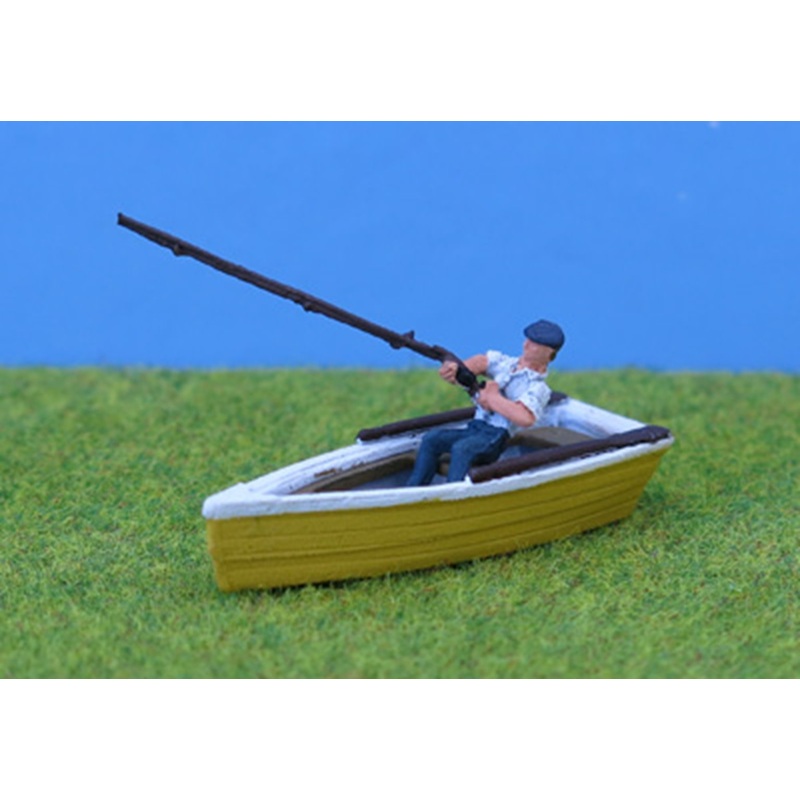 OO Gauge Man Fishing in Rowboat