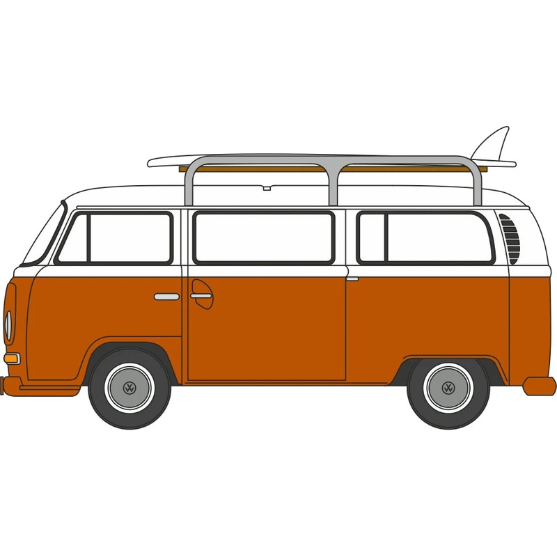 VW T2 Bay Window Bus/surfboards Signal Orange/White