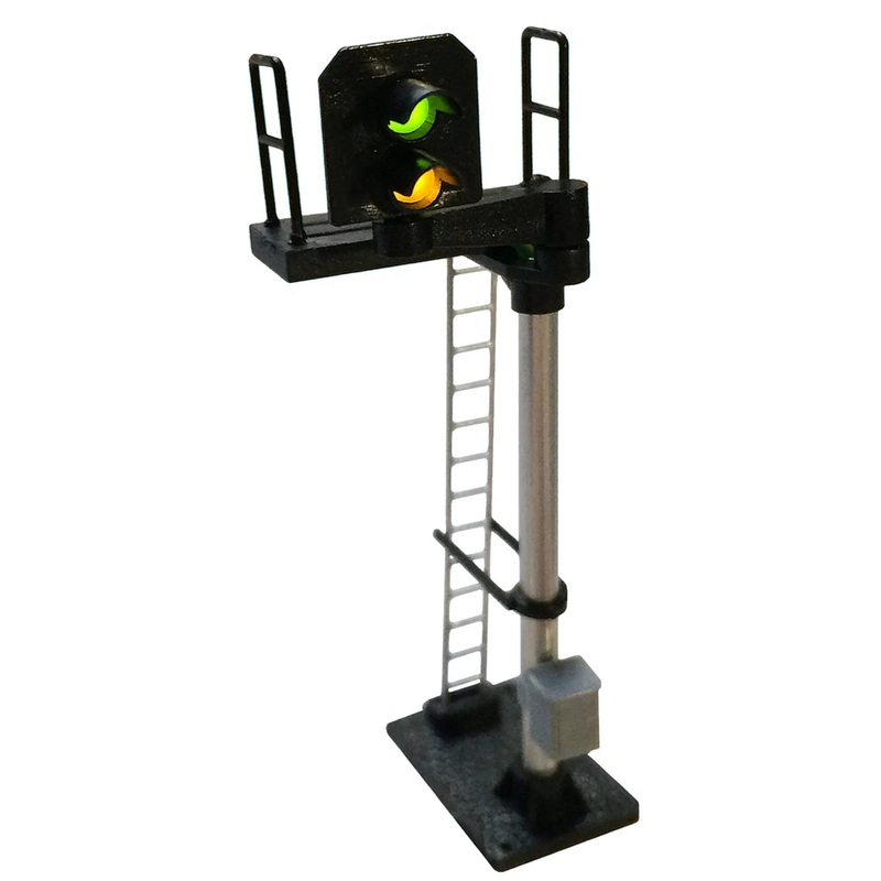2 Aspect Distant (Y/G) Standard Left Offset (type 2) Signal