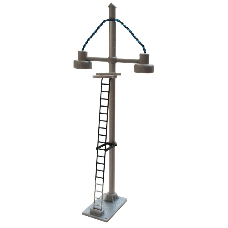 Eckon Double Bowl Head Short Yard Lamp (Black Ladder With White Base)