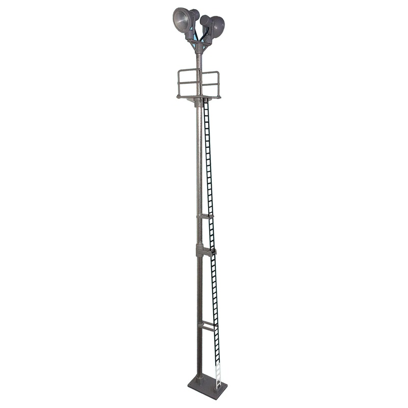 Twin Spotlight Head Tall Yard Lamp Yellow Led Black Ladder