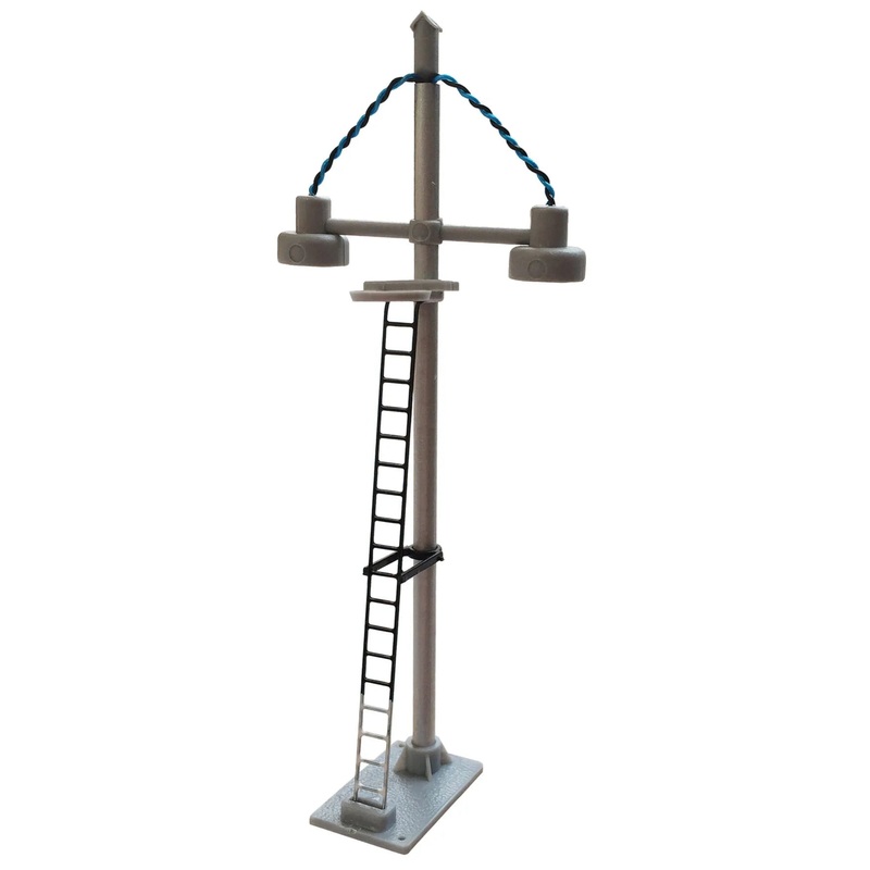 Double Bowl Head Short Yard Lamp (Black Ladder with White Base) Yellow LED