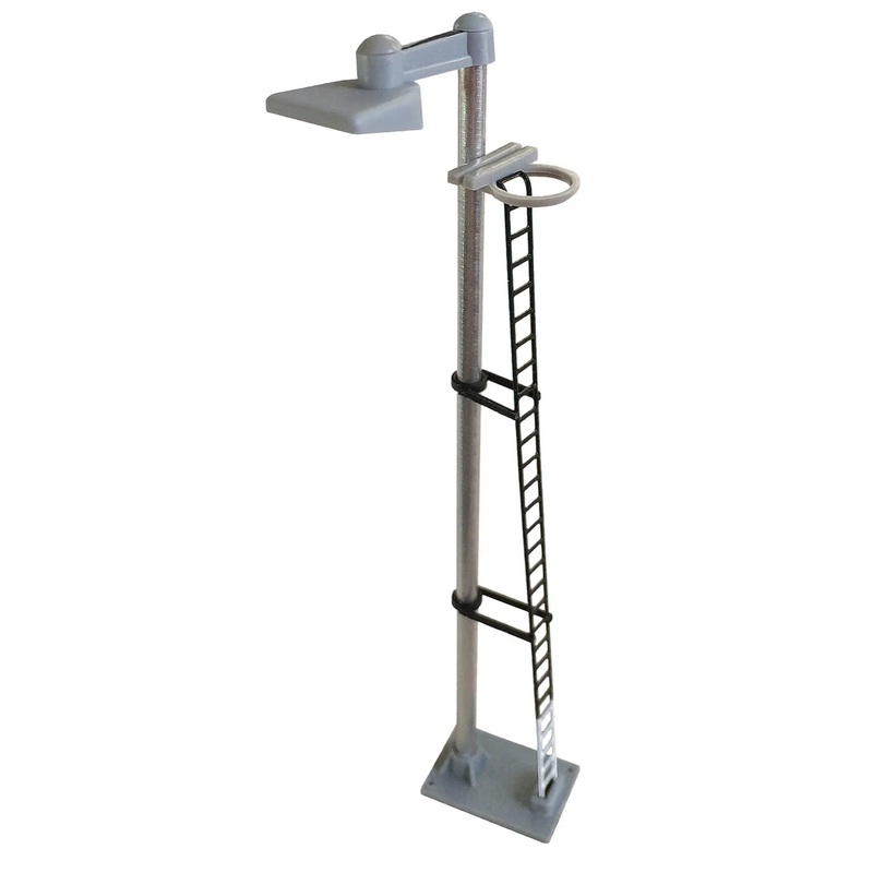Dustpan Single Head Tall Yard Lamp (Black Ladder with White Base) White LED