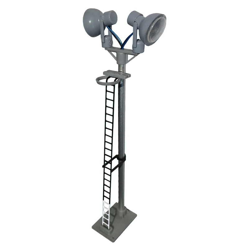 Twin Spotlight Head Short Lamp (Black Ladder with White Base) yellow LED