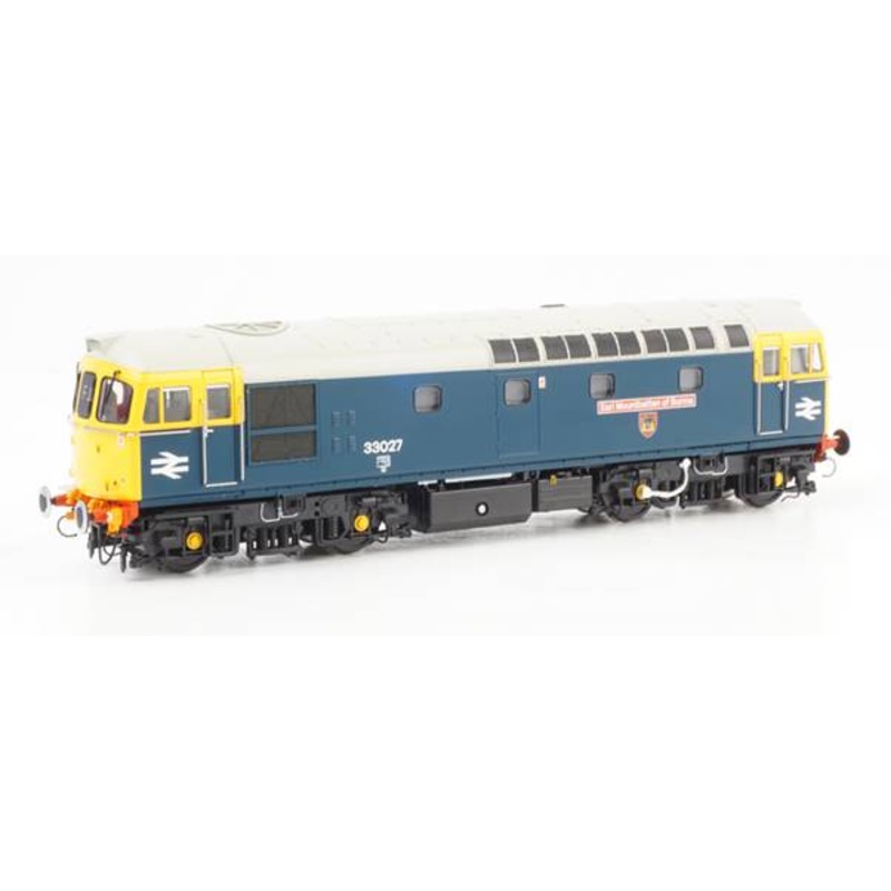 Class 33/0 BR Blue No.33027 ‘Earl Mountbatten of Burma’ (Grey Roof) Diesel Locomotive – DCC Sound