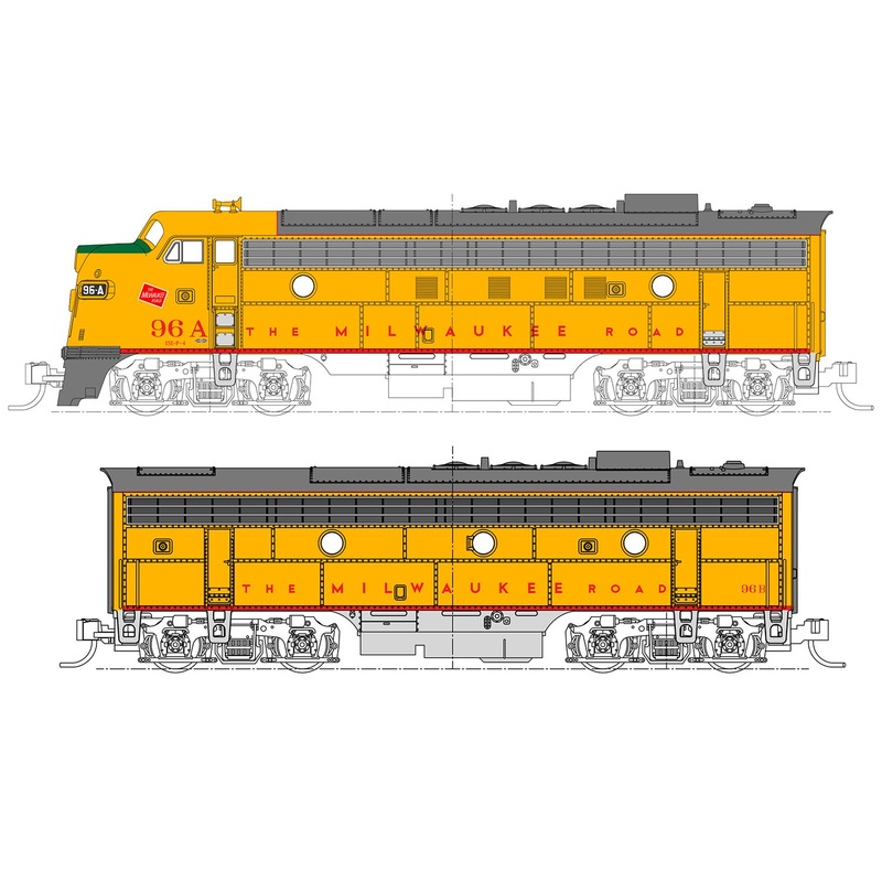 FP7A/B Set (2) Milwaukee Rd Olympian Hiawatha – DCC-Sound