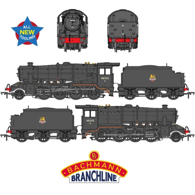 LMS 8F with Welded Tender 48305 BR Black (Early Emblem) Steam Locomotive